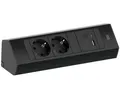 Produktbild: Küchensteckdose Casia 2-fach Ecksteckdose Küche Kombisteckdose USB A & C schwarz