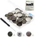 Produktbild: Ersatz für Hosenknöpfe, 17 mm, aus Metall, zur Reparatur von Jeans, Ersatzknöpfe, Basteln, DIY (30 Stück)
