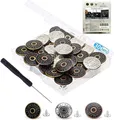 Produktbild: Ersatz für Hosenknöpfe 17 mm aus Metall zur Reparatur von Jeans Ersatzknöpfe ...