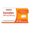 Produktbild: Synofen von ratiopharm: schnell, stark und gut verträglich gegen Schmerzen – mit der Wirkstoff kombination aus Paracetamol und Ibuprofen und einer schnelleren Wirkung als Ibuprofen allein