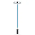 Produktbild: V-TAC SKU.3783 Hängeleuchte, Chrom, E27, Blau, VT-7338, Kunststoff und andere Materialien, Tiefe: 60 mm