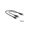 Produktbild: DeLOCK - USB-Kabel - USB Typ A, 4-polig (M) - USB Typ A, 4-polig, Mini-USB, Typ A (M) - 30 cm (83178)