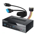 Produktbild: GrauGear Multi Frontblende für 5,25“ Schacht mit USB HUB und Kartenleser schwarz