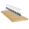 Produktbild: 12 x Hosenbügel Klemmbügel VonBueren | Hosenspanner aus Holz | Kleiderbügel für Hosen | rutschfest | mit drehbarem Haken