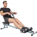 Produktbild: HOMCOM Rudergerät Rudermaschine Fitnessgerät Ruderzugmaschine Heimtrainer, mit LCD Display, Stahl+PVC, Grau, 130 x 47,5 x 67 cm