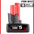 Produktbild: 12V Akku Für Milwaukee M12 B6 5,0Ah Lithium-ion 48-11-2460 M12B9 M12B6 NEW DE