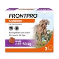 Produktbild: FRONTPRO Hund XL - Kautablette gegen Zecken & Flöhe (große Hunde 25 bis 50 kg) - 3X Kautabletten für 3 Monate Schutz