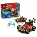 Produktbild: LEGO NINJAGO Kais und Coles Kombi-Flitzer - Ninja Spielzeug mit Auto, Motorrad, 3 Minifiguren inkl. Kai & Cole mit Katanas - Geschenkidee für Jung...