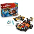 Produktbild: LEGO NINJAGO Kais und Coles Kombi-Flitzer - Ninja Spielzeug mit Auto, Motorrad, 3 Minifiguren inkl. Kai & Cole mit Katanas - Geschenkidee für Jungen ab 7 Jahren und Dragons Rising Fans - 71864