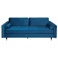 Produktbild: invicta INTERIOR riess-Ambiente.de Elegantes Design Sofa Cozy Velvet 220cm Aqua Samt Federkern 3er-Sofa Couch Sofagarnitur