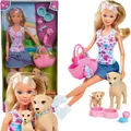 Produktbild: Puppe Steffi auf einem Spaziergang mit Hunden + Zubehör