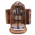 Produktbild: apollo walker Picknickrucksack 2 Personen Picknick Set (Set & Decke) Thermotasche Kühltaschen für Camping, Strand, Wandern Braun