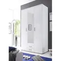 Produktbild: Kleiderschrank Daniela 120cm mit 3 Türen 2 Schubladen und Spiegel - weiß - Weiß