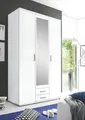 Produktbild: Kleiderschrank mit Spiegel Drehtürenschrank Garderobenschrank KARL Weiß Schrank