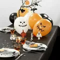 Produktbild: Halloween Sticker Grusel Gesichter Deko für Kürbis Luftballons Farbe Schwarz