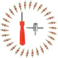 Produktbild: Reifenventilentferner Ventil, 102 Pcs Reifenventil Kern Werkzeug Set mit Doppel und Einzelkopf Ventilkern Entferner, 4 in1 Einzelkopf Reifenventil Einsatz Entferner für Auto Motorrad Fahrrad Reparatur