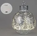 Produktbild: formano LED Dekolicht XXL Kugel Frosty silber Timer 30cm 35 m Ice-Optik aufgesetzter Stern, LED fest integriert