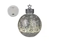 Produktbild: Deko-Kugel Silber- Frosty 29cm mit LED Licht Timer Beleuchtete Glaskugel