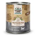 Produktbild: Wildes Land - Truthahn PUR - 6 x 800 g - Mit Distelöl - Nassfutter für Hunde - Hoher Fleischanteil - Monoprotein - Getreidefrei und Glutenfreies Hundefutter