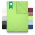 Produktbild: Green Mark Textilien Klassische Bettlaken – Flaches Laken aus 100% Baumwolle, ohne Gummi, hautfreundlich, pflegeleicht, bei hohen Temperaturen waschbar – Apfel grün – 180x275 cm