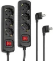 Produktbild: Hama Steckdosenleiste 3-fach 2er Set 1,4m Schalter 45° Stromleiste Schwarz