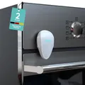 Produktbild: Backofen Kindersicherung, 2 Stück Herdschutz Kinder für Backofentür, Kindersicherung Herd - Herdschutz für Babys & Kleinkinder, Ofenschutz mit Installation ohne Bohren (2 Stück, Weiß)