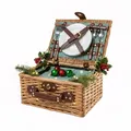 Produktbild: eGenuss Weidengeflecht Picknickkorb für 2 mit Kühlfach – Picknick Set mit Gläser, Teller, Besteck – Geschenkidee