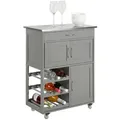 Produktbild: SoBuy Küchenwagen, Hellgrau, Holzwerkstoff, 67x87x38 cm, Esszimmer, Servierwagen