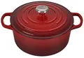 Produktbild: Le Creuset Signature Gusseisen-Bräter mit Deckel, Ø 22 cm, Rund, Für alle Herdarten und Induktion geeignet, Volumen: 3,3 l, 3,932 kg, Kirschrot, 21177220602430