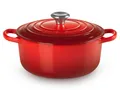 Produktbild: LE CREUSET Bräter Bräter Signature rund kirschrot 22cm, Emailliertes Gusseisen