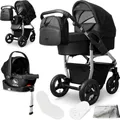 Produktbild: Bergsteiger Capri Kombikinderwagen 4-in-1 – Babywanne, Sportsitz, i-Size Babyschale & Isofix-Station, Luftreifen, höhenverstellbar, faltbar, Zubehör
