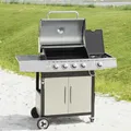 Produktbild: Royal Gourmet 4+1 Edelstahl Brenner Gasgrill Camping Grillwagen Outdoor Silber