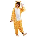 Produktbild: Corimori Jumpsuit Kinder Kostüm Jumpsuit Onesie verschiedene Designs (1-tlg) Fasching, Karneval, Tierkostüme Giraffe 128-134 gelb Körpergröße 140cm (128-134)