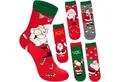 Produktbild: BRUBAKER Socken Herren Weihnachtssocken - Weihnachtsmann mit Geschenken (Bunte Baumwollsocken für Männer - Geschenkset, 5-Paar, mit lachenden Santa Sockenmotiven) Lustige Herrensocken für Weihnachten & Nikolaus