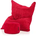 Produktbild: Green Bean Sitzsack + Pouf im Set - XXL Riesensitzsack mit passenden Fußhocker | EPS Füllung Bean Bag Bodenkissen Liegekissen Sitzkissen Indoor Drinnen Waschbar c
