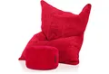 Produktbild: Green Bean Sitzsack XXL Sitzsack Square Cord + Hocker (Sitzsack + Hocker im Set - XXL Riesensitzsac mit passendem Fußhocker), Bean Bag Bodenkissen Liegekissen Sitzkissen Indoor Drinnen Waschbar