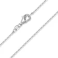 Produktbild: MATERIA Damen Kette aus 925 Silber rhodiniert - 40cm Ankerkette Halskette für Frauen Mädchen 1,2mm fein #K97-40