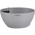 Produktbild: Lechuza Übertopf CUBETO Stone 40, steingrau, Ø 40 x 18 cm, aus Kunststoff, für innen und außen, Wasserspeicher und Innentopf