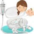 Produktbild: Nasensauger Baby für Neugeborene & Kleinkinder – Wiederverwendbarer Baby Nasenreiniger aus medizinischem Silikon, 3 Wechselaufsätzen & Anleitung – Sanfte Nasal Aspirator für Babypflege