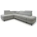 Produktbild: ECKSOFA AVISE Q L-S Hellgrau Boucle-Stoff mit Schlaffunktion