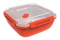 Produktbild: Rotho Memory Microwave Dampfgarer 1.7l mit Siebeinsatz für Mikrowelle, Kunststoff (PP) BPA-frei, rot/transparent, 1.7l (19.5 x 19.5 x 9.1 cm)