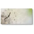 Produktbild: DEQORI Wanduhr 'Pusteblume ganz nah' (Glas Glasuhr modern Wand Uhr Design Küchenuhr) grün 60 cm x 30 cm