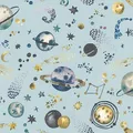 Produktbild: Rasch Tapete 300949 - Hellblaue Vliestapete mit Weltall-Motiv und Planeten; Kinderzimmer-Tapete - 10,05m x 0,53m (LxB)