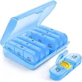 Produktbild: AUVON Pillendose 7 Tage 3 Fächer tragbare Tablettenbox Medikamente Vitamine Blau