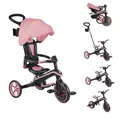 Produktbild: GLOBBER Explorer Trike Foldable 4in1 rosa – Dreirad, Laufrad und Kinderwagen in 10/8,5 Zoll – TPR-Sitz – höhenverstellbares Kinderfahrzeug