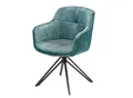 Produktbild: riess-ambiente Stuhl EUPHORIA - petrol Samt Armlehne Metallgestell schwarz drehbar Esszimmer