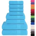 Produktbild: vidaXL 8-Tlg Handtuch-Set Türkis 360 g/m² 100% Baumwolle 137074