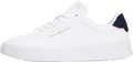 Produktbild: Tommy Hilfiger Herren Court Sneaker Detail Essential aus Leder, Weiß (White/Desert Sky), 40