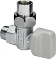 Produktbild: Viega Gasgerätekugelhahn 526184 R/Rp 3/4, Messing verchromt, Eck, mit TAE