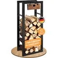 Produktbild: BLACK OAK Kaminholzregal JACK 100×40×25 cm – Metall Holzregal innen & außen 250 kg - Schwarz